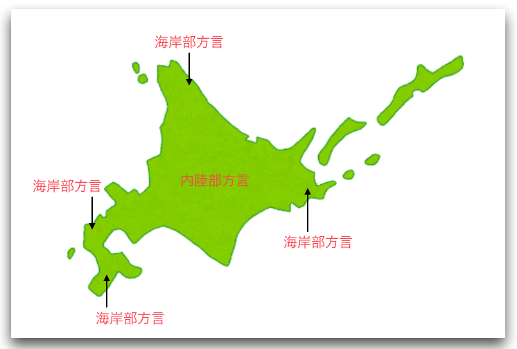 北海道の方言地域を表した地図